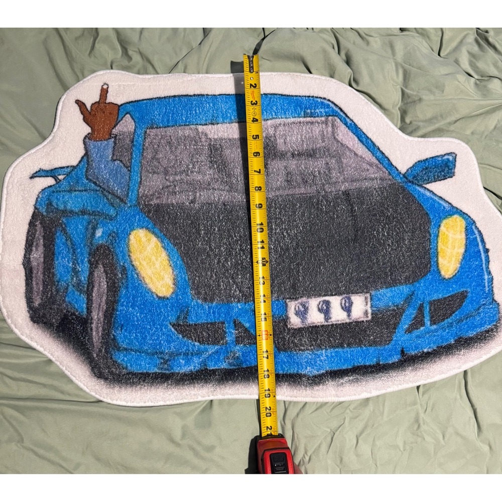 Juice WRLD 999 Club Blue Sports Car Rug Streetwear Home Decor Accent Mat 27x20 - Picture 2 of 3